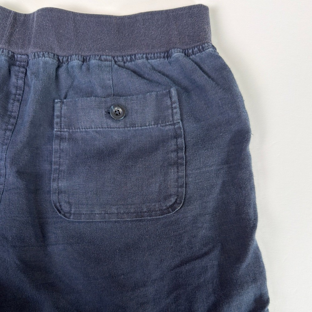 Athleta Linen Shorts Womens Navy Blue Excellent Drawstring Pockets Casual - Picture 6 of 11